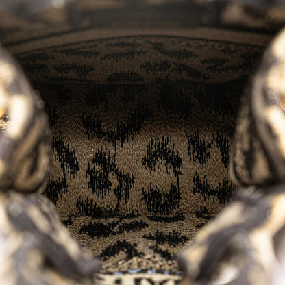 Dior Mizza Mini Embroidered Canvas Leopard Vertical Book Tote Rovelle Bags