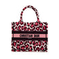 Dior Mizza Small Embroidered Canvas Leopard Book Tote Rovelle Bags