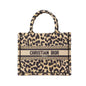 Dior Mizza Small Embroidered Canvas Leopard Book Tote Rovelle Bags