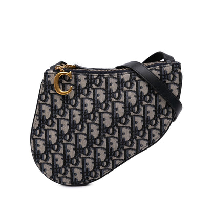 Dior Oblique Canvas Saddle Triple Zip Crossbody Rovelle Bags