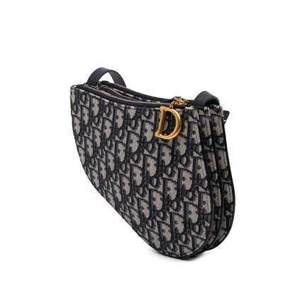 Dior Oblique Canvas Saddle Triple Zip Crossbody Rovelle Bags