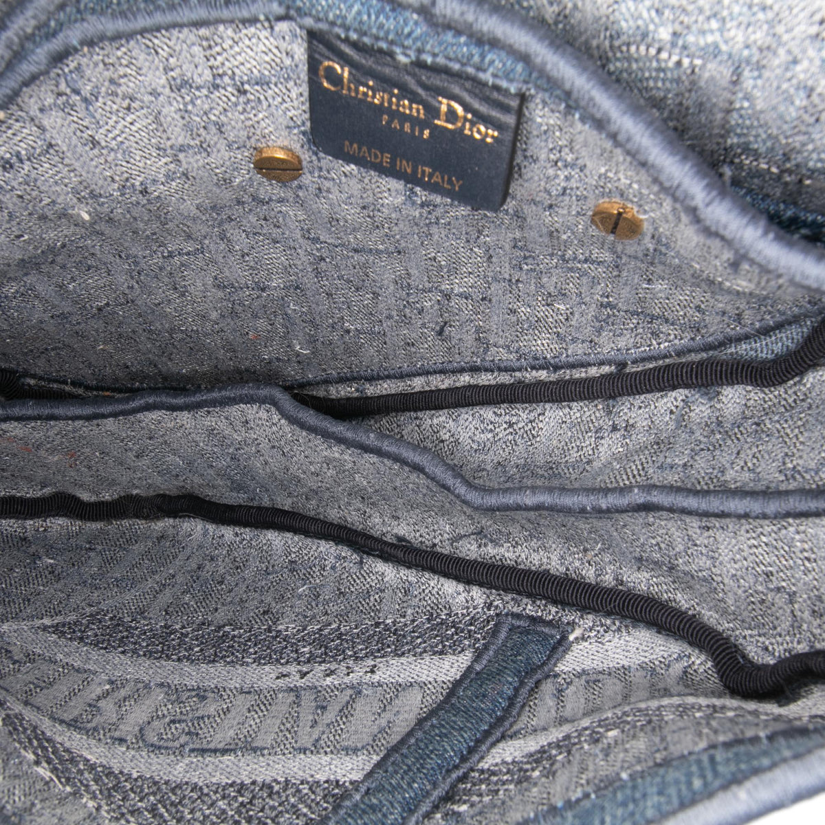 Dior Oblique Denim Embroidered Saddle Bag Rovelle Bags