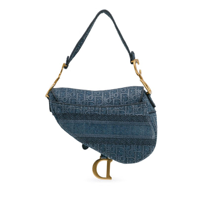 Dior Oblique Denim Saddle Bag (SHG-2rS5TK) Rovelle Bags