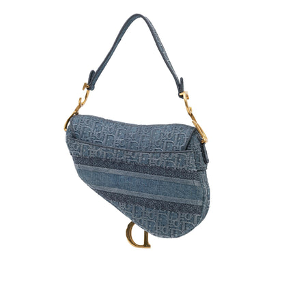 Dior Oblique Embroidered Denim Saddle Bag Rovelle Bags