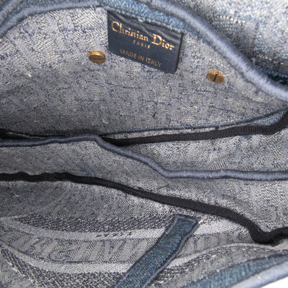 Dior Oblique Embroidered Denim Saddle Bag Rovelle Bags