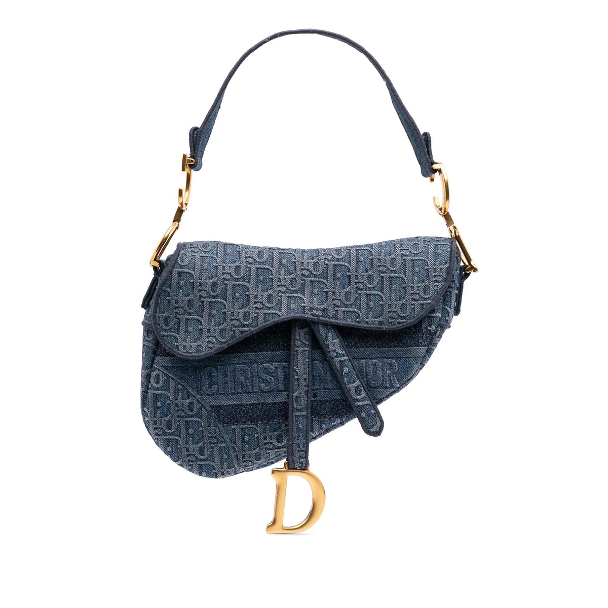 Dior Oblique Embroidered Denim Saddle Bag Rovelle Bags