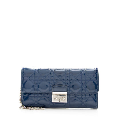 Dior Patent Leather Cannage Wallet on Chain Bag (SHF-19380) Rovelle Bags