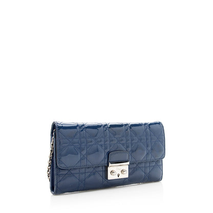 Dior Patent Leather Cannage Wallet on Chain Bag (SHF-19380) Rovelle Bags