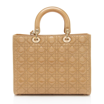 Dior Patent Leather Dior Large Tote (SHF-EZ4EwJ) Rovelle Bags
