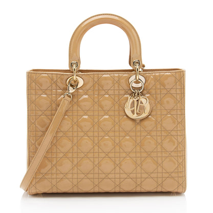 Dior Patent Leather Dior Large Tote (SHF-EZ4EwJ) Rovelle Bags