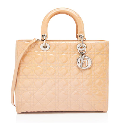 Dior Patent Leather Dior Large Tote (SHF-2qzbI4) Rovelle Bags