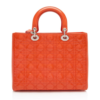 Dior Patent Leather Dior Large Tote (SHF-w6Nhh6) Rovelle Bags