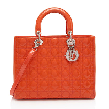 Dior Patent Leather Dior Large Tote (SHF-w6Nhh6) Rovelle Bags