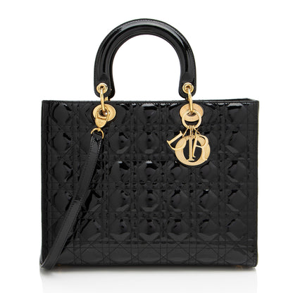 Dior Patent Leather Dior Large Tote (SHF-GVZhUv) Rovelle Bags