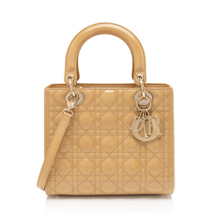 Dior Patent Leather Dior Medium Tote (SHF-8qfooJ) Rovelle Bags