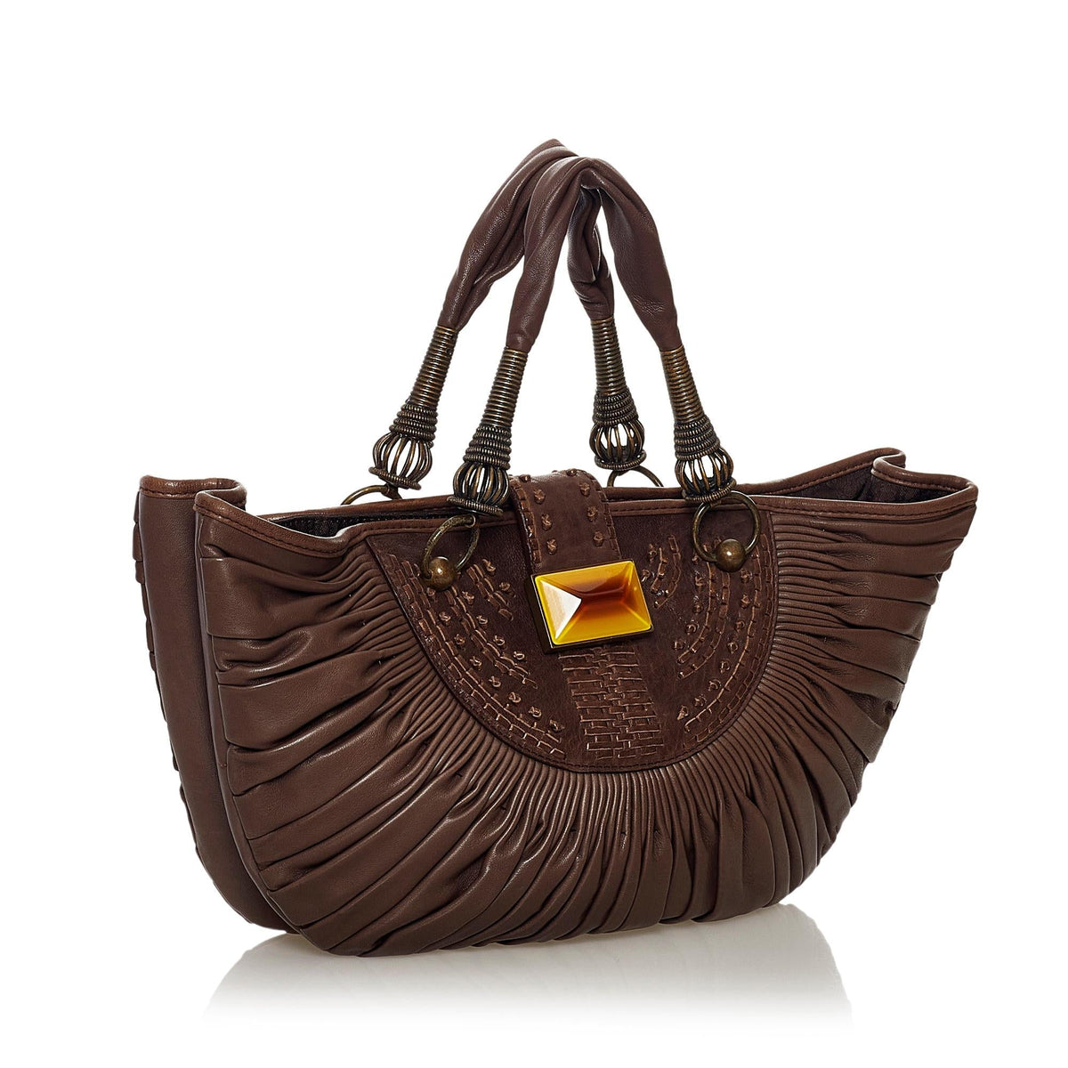 Dior Plisse Leather Handbag (SHG-33252) Rovelle Bags