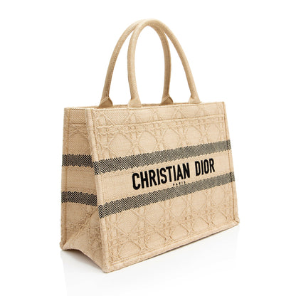 Dior Raffia Cannage Medium Book Tote (SHF-vp73d7) Rovelle Bags