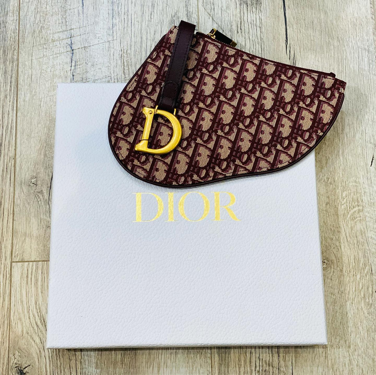 Dior Oblique Saddle Pouch Clutch- Bordeaux Rovelle Bags