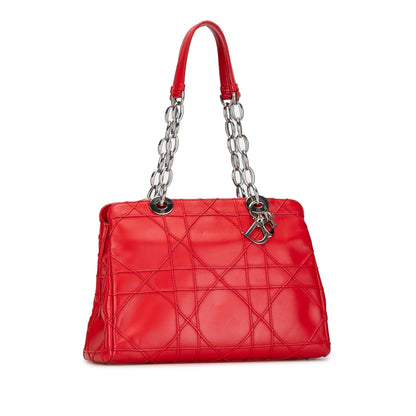 Dior Small Lambskin Cannage Soft Zip Shopping Tote (SHG-nnBORZ) Rovelle Bags