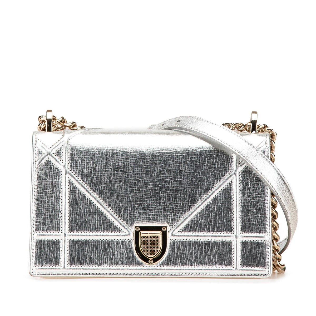 Dior Small Metallic Grained Calfskin Diorama Flap Rovelle Bags
