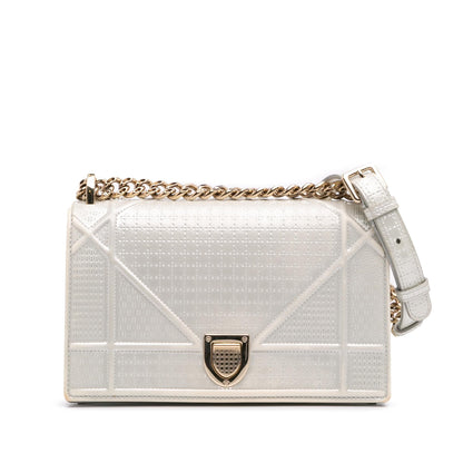 Dior Small Metallic Patent Microcannage Diorama Flap Rovelle Bags