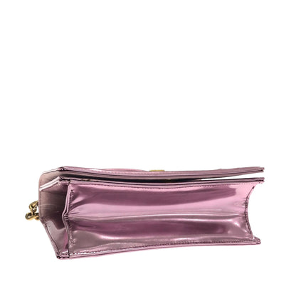 Dior Small Studded Metallic Patent Diorama Flap (SHG-d9sLuM) Rovelle Bags