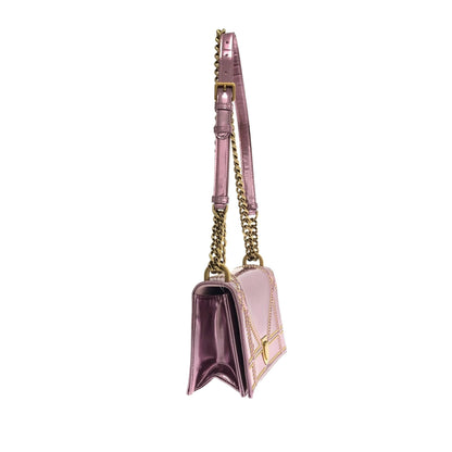 Dior Small Studded Metallic Patent Diorama Flap (SHG-d9sLuM) Rovelle Bags