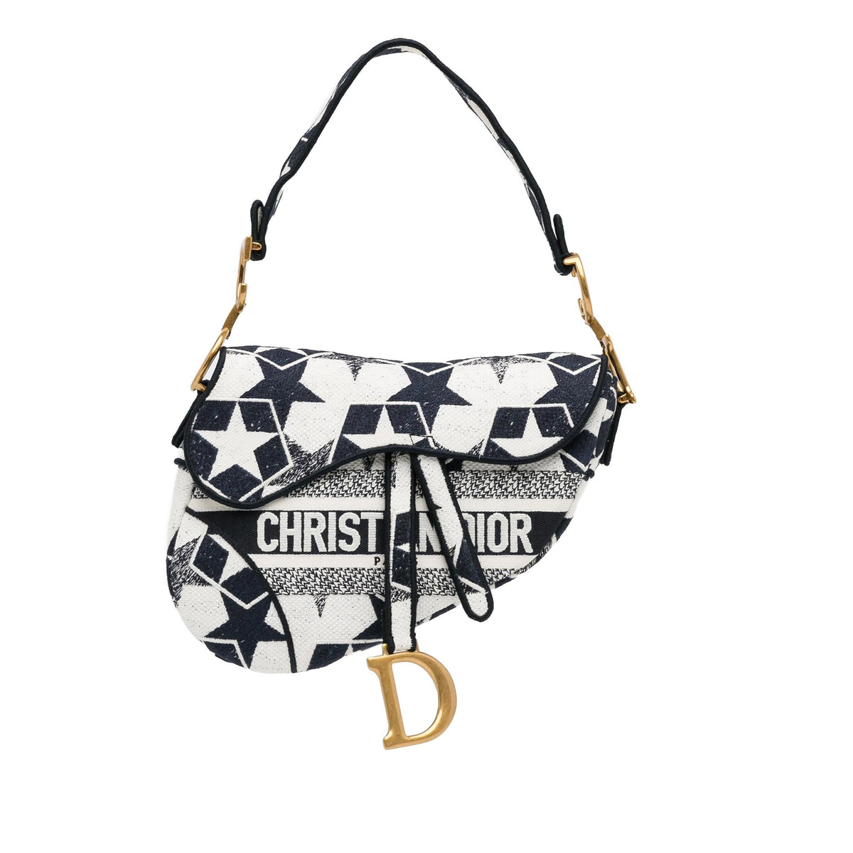 Dior Stars Embroidered Canvas Saddle Bag (SHG-MiPqVc) Rovelle Bags