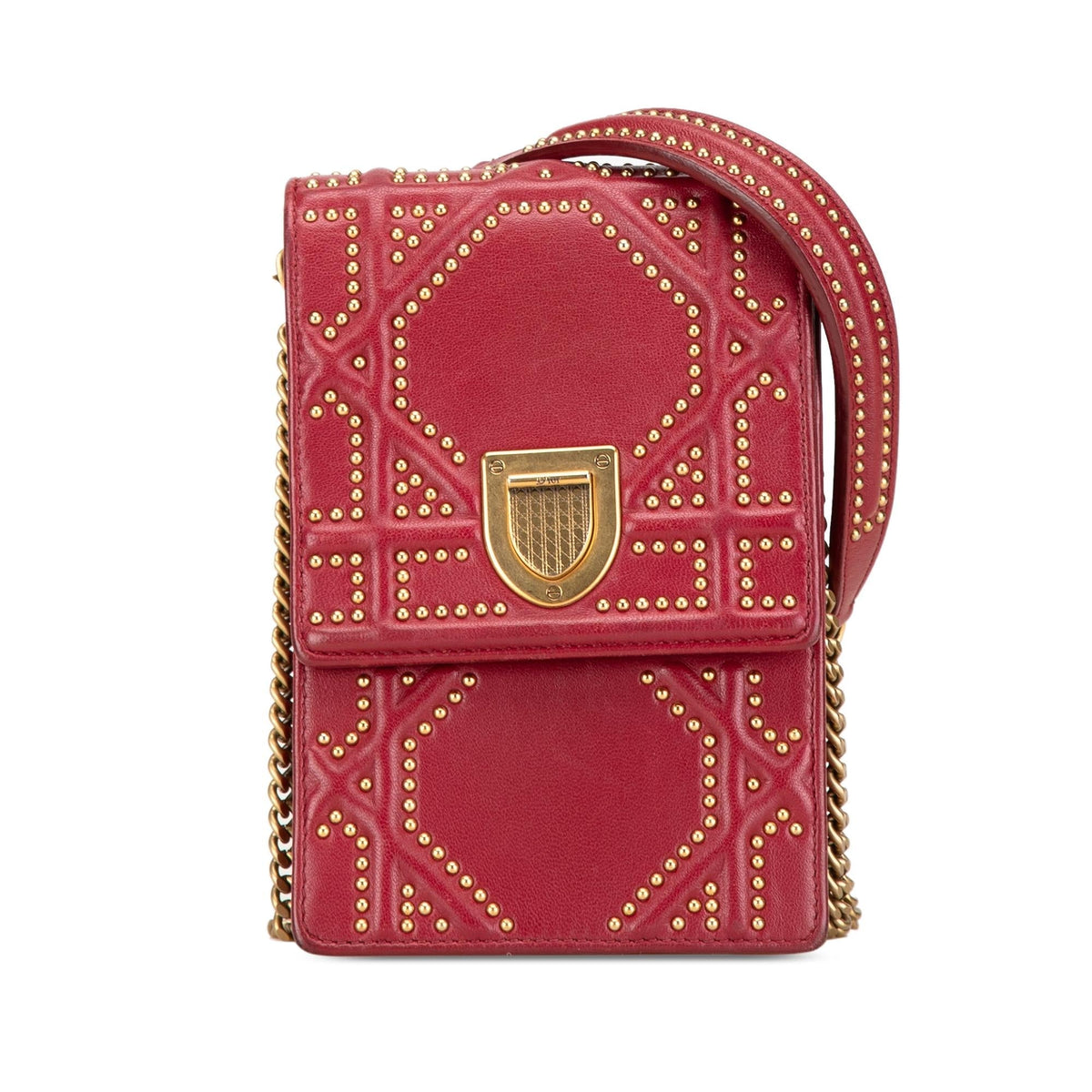 Dior Studded Diorama Vertical Clutch Rovelle Bags