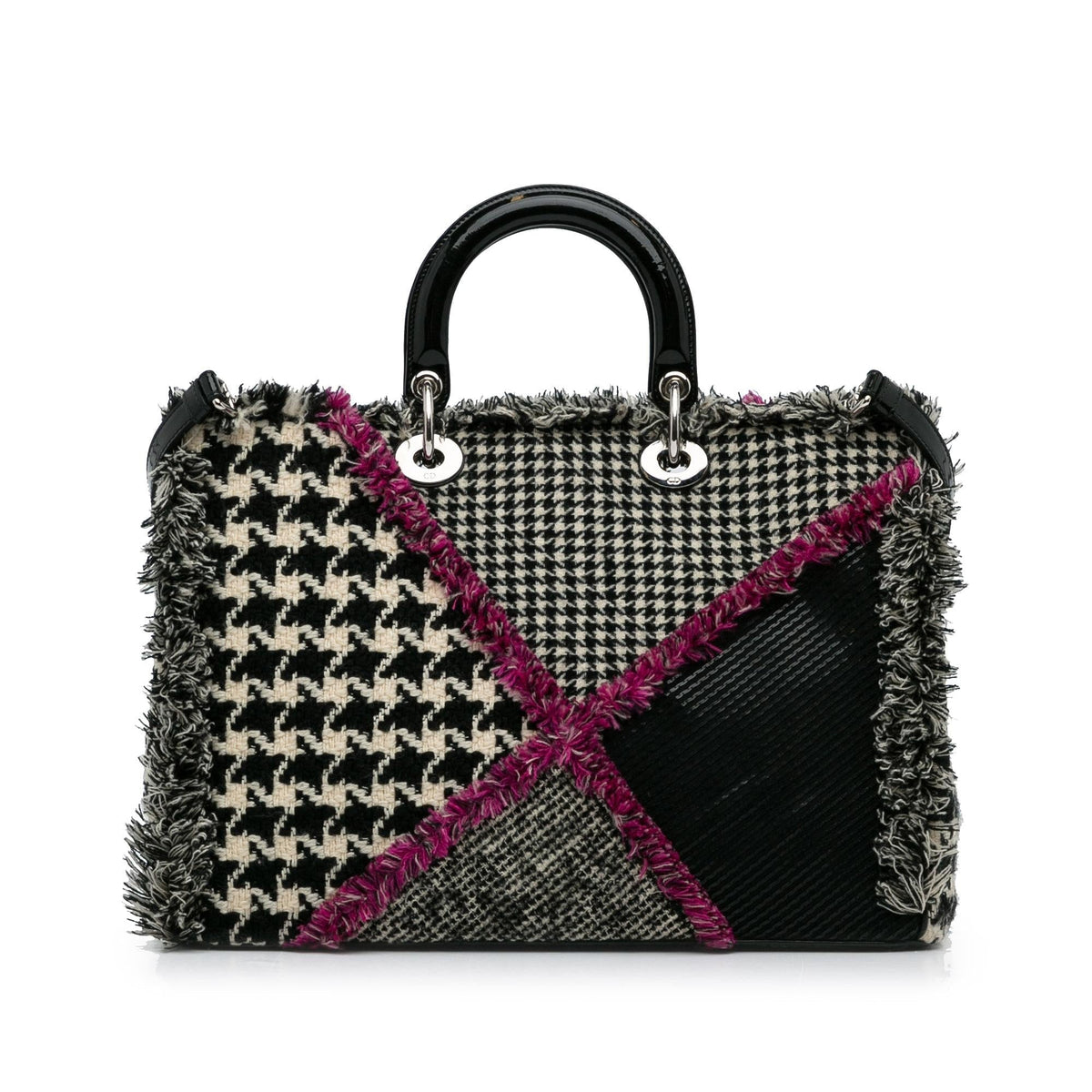 Dior Tweed Diorissimo Houndstooth Satchel (SHG-nLSAIp) Rovelle Bags