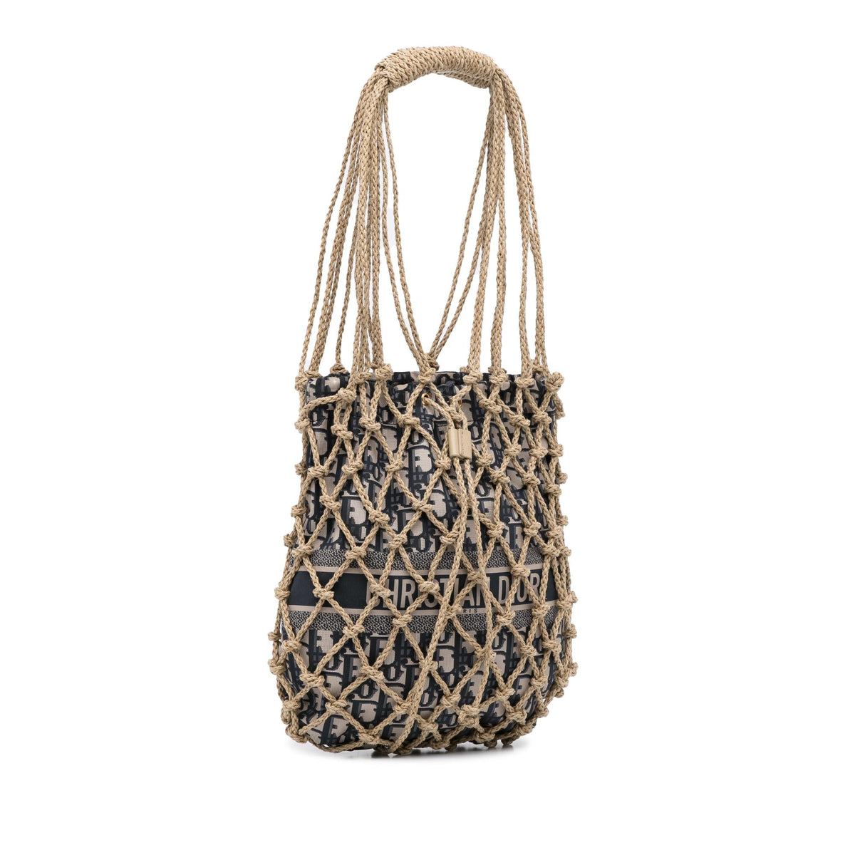 Dior Woven Rope and Oblique Technical Fabric Net Bag (SHG-IPF81H) Rovelle Bags