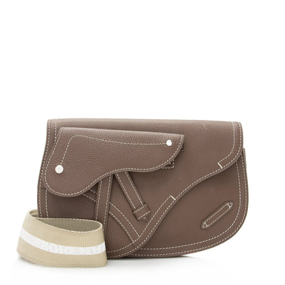 Dior X KAWS Grained Calfskin Saddle Pouch Messenger Bag (SHF-22431) Rovelle Bags