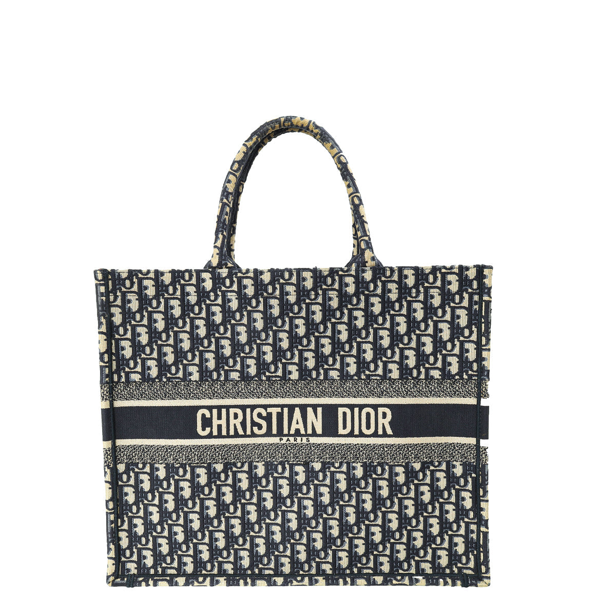 Christian Dior Blue Oblique Embroidered Book Tote Large Bag Rovelle Bags