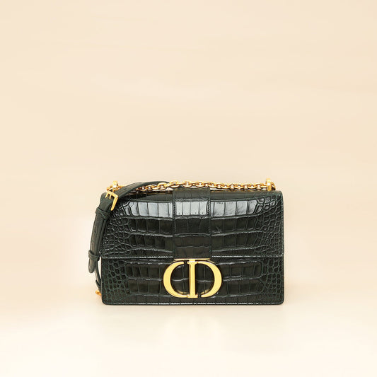 Christian Dior Forest Green Alligator 30 Montaigne Medium Bag Rovelle Bags