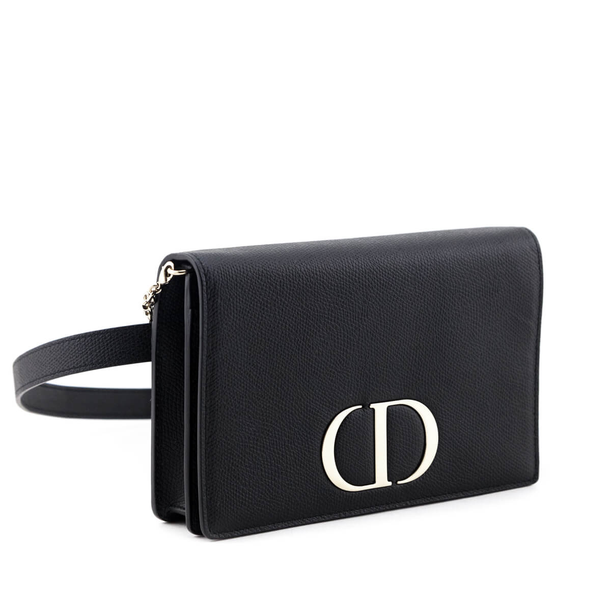 Dior Black Grained Calfskin 2-In-1 30 Montaigne Pouch Rovelle Bags