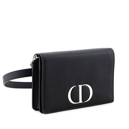 Dior Black Grained Calfskin 2-In-1 30 Montaigne Pouch Rovelle Bags