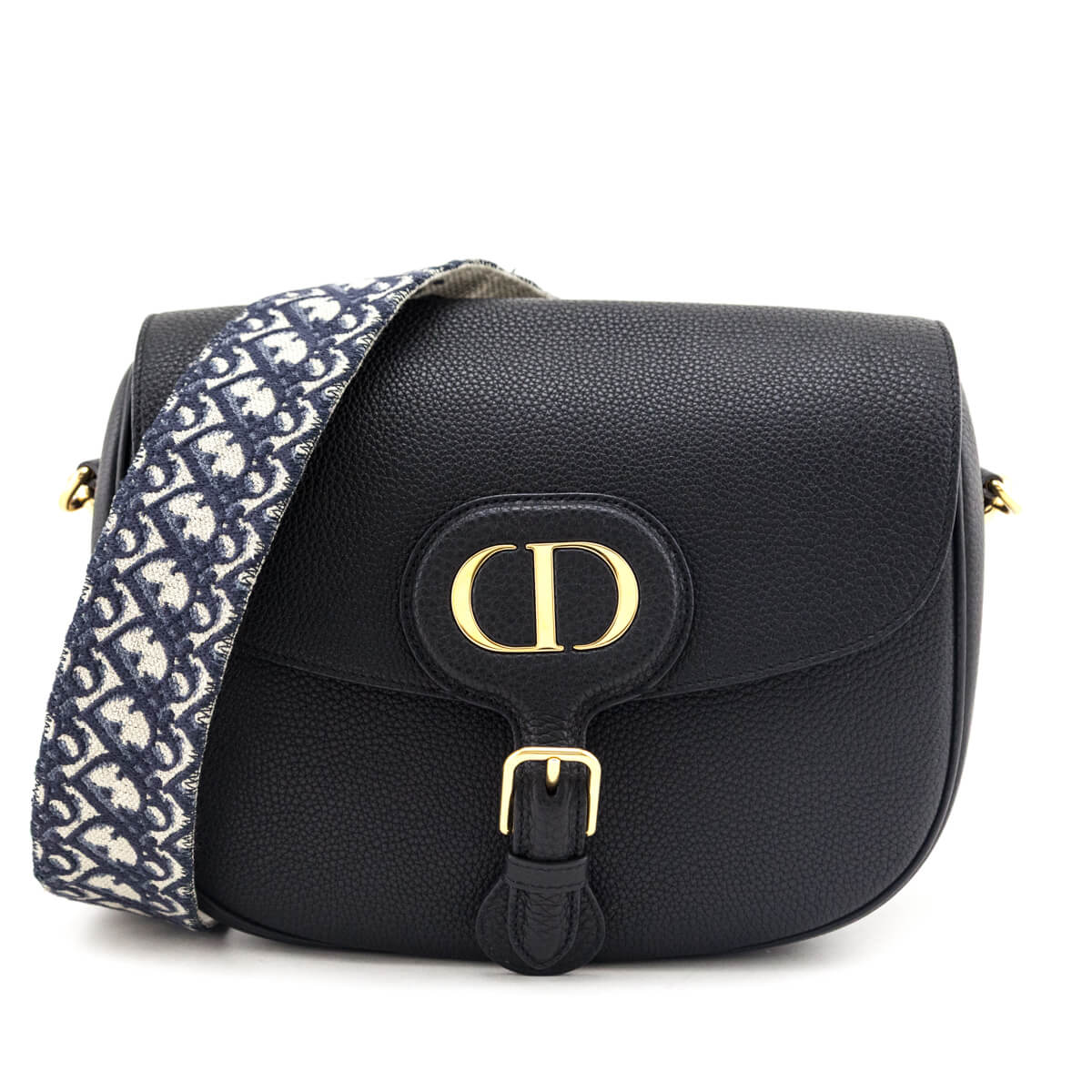 Dior Black Grained Calfskin Large Bobby Flap Bag Rovelle Bags