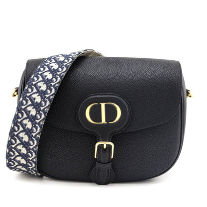 Dior Black Grained Calfskin Large Bobby Flap Bag Rovelle Bags