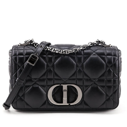 Dior Black Lambskin Quilted Macrocannage Medium Caro Bag Rovelle Bags