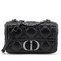 Dior Black Lambskin Quilted Macrocannage Medium Caro Bag Rovelle Bags