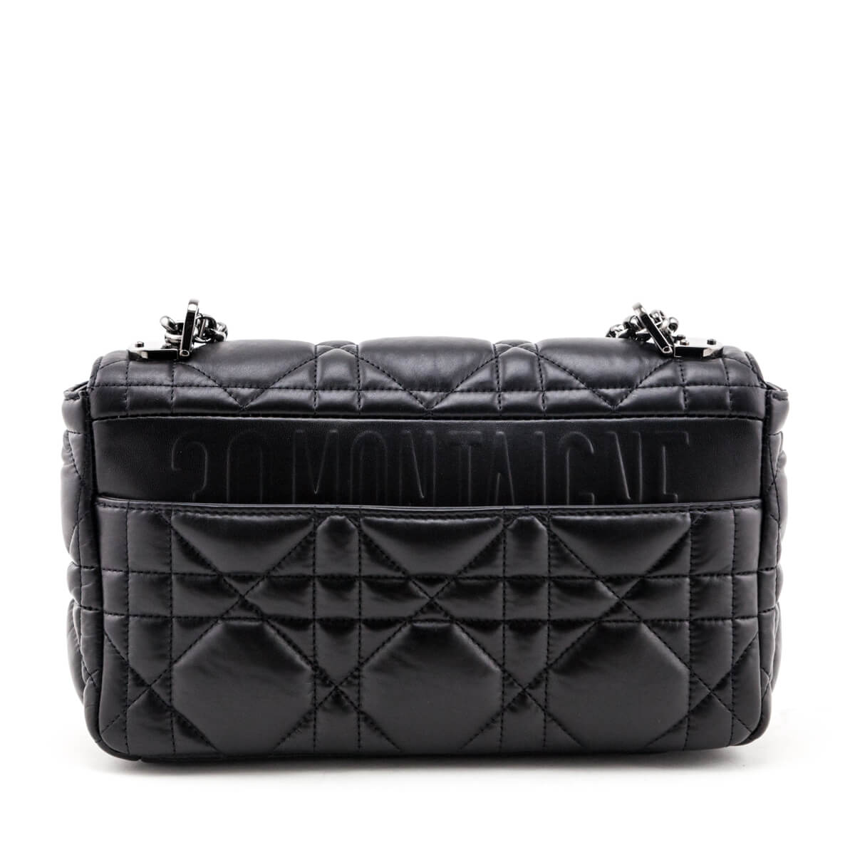 Dior Black Lambskin Quilted Macrocannage Medium Caro Bag Rovelle Bags