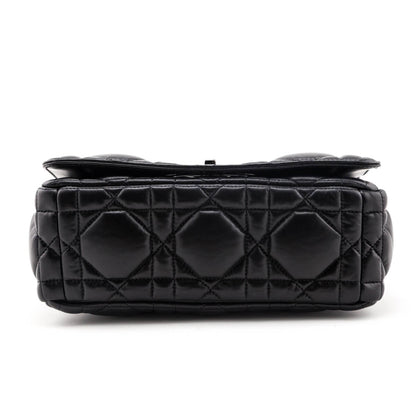 Dior Black Lambskin Quilted Macrocannage Medium Caro Bag Rovelle Bags