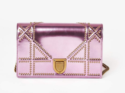 CHRISTIAN DIOR DIORAMA METALLIC PINK SMALL BAG Rovelle Bags