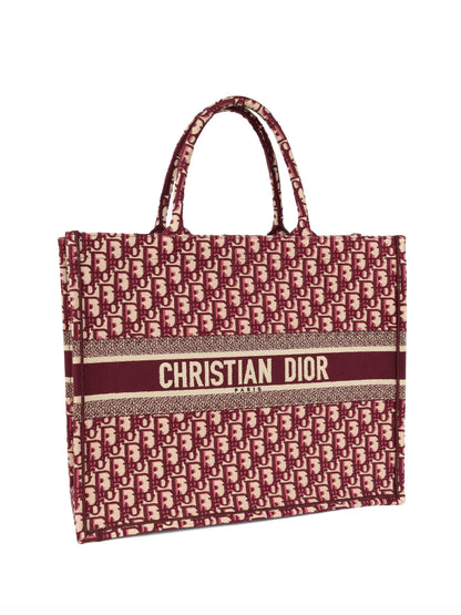 Dior Large Burgundy Oblique Book Tote Rovelle Bags