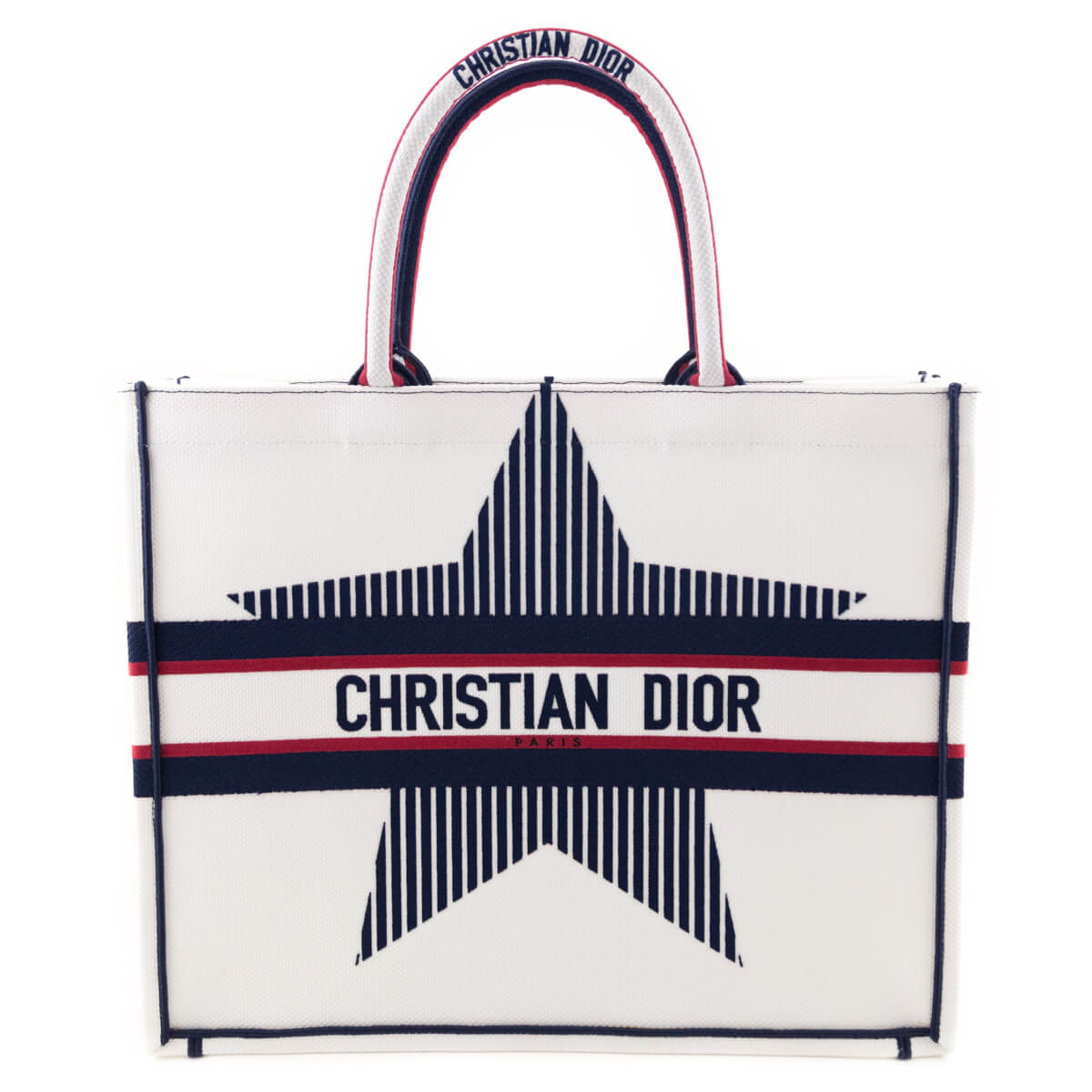 Dior White Canvas Embroidered Large Dioralps Book Tote Rovelle Bags