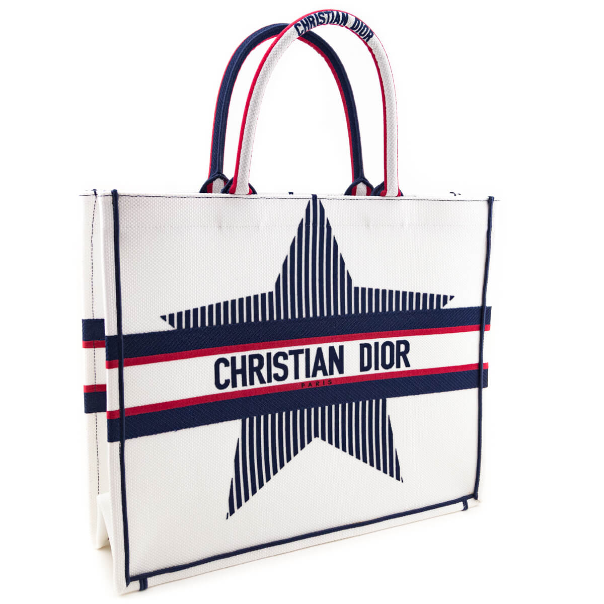 Dior White Canvas Embroidered Large Dioralps Book Tote Rovelle Bags