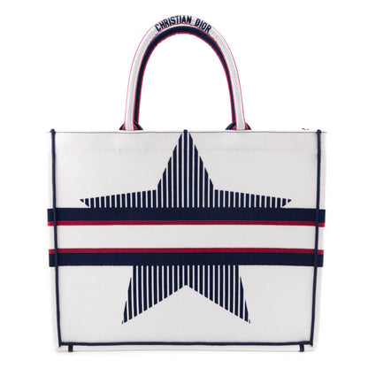 Dior White Canvas Embroidered Large Dioralps Book Tote Rovelle Bags