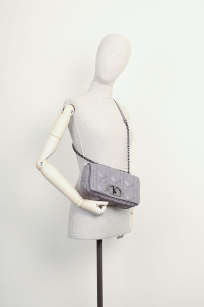 Christian Dior Caro Bag Macrocannage Calfskin Grey Rovelle Bags