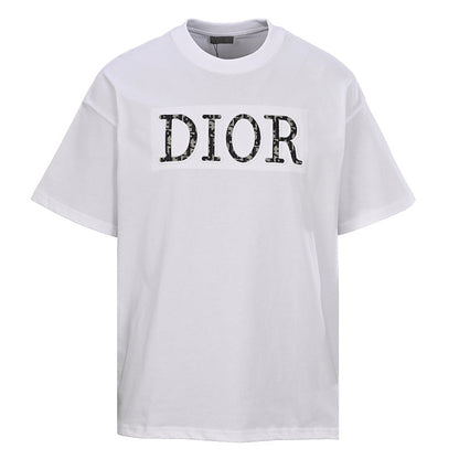 Dior Monogram Short-Sleeve T-Shirt with CD Letter Patch