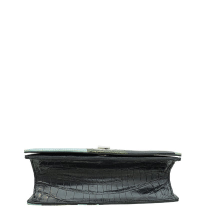 Christian Dior Black Multicolor Diorama Crocodile Patchwork Medium Bag Rovelle Bags